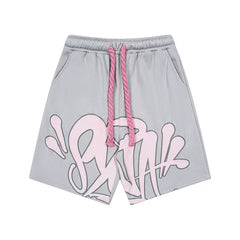 Syna World Graphic Fleece Shorts (Grey / Pink)