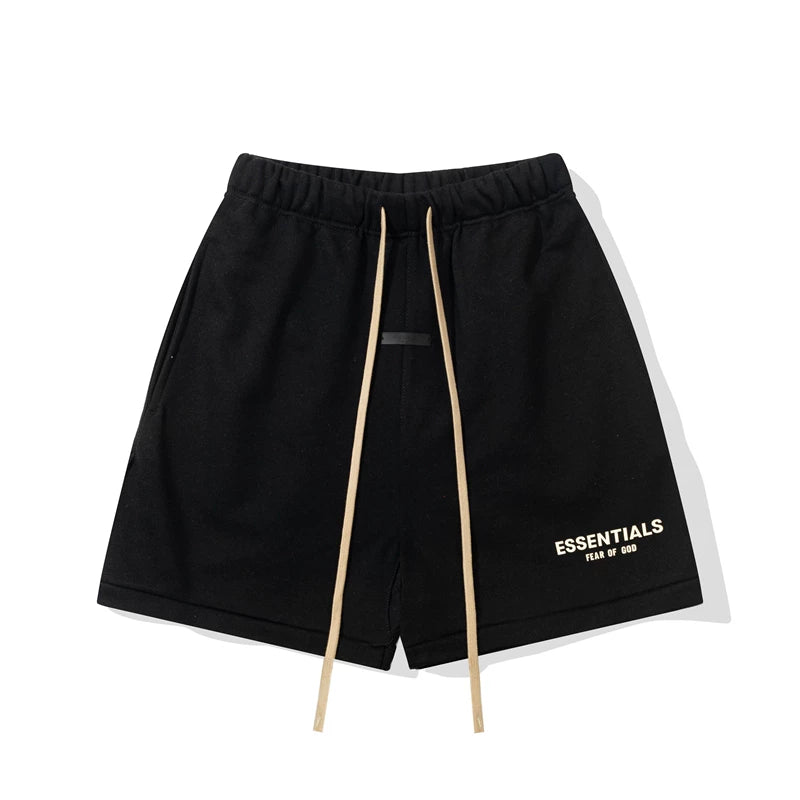 Essentials Fear of God Fleece Shorts – Black / Cream
