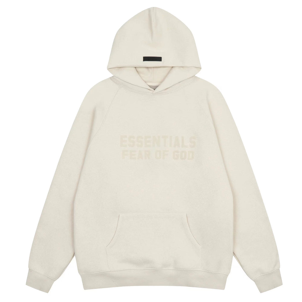 Essentials Fear of God Tonal Logo Heavyweight Fleece Hoodie – Off-White / Cream