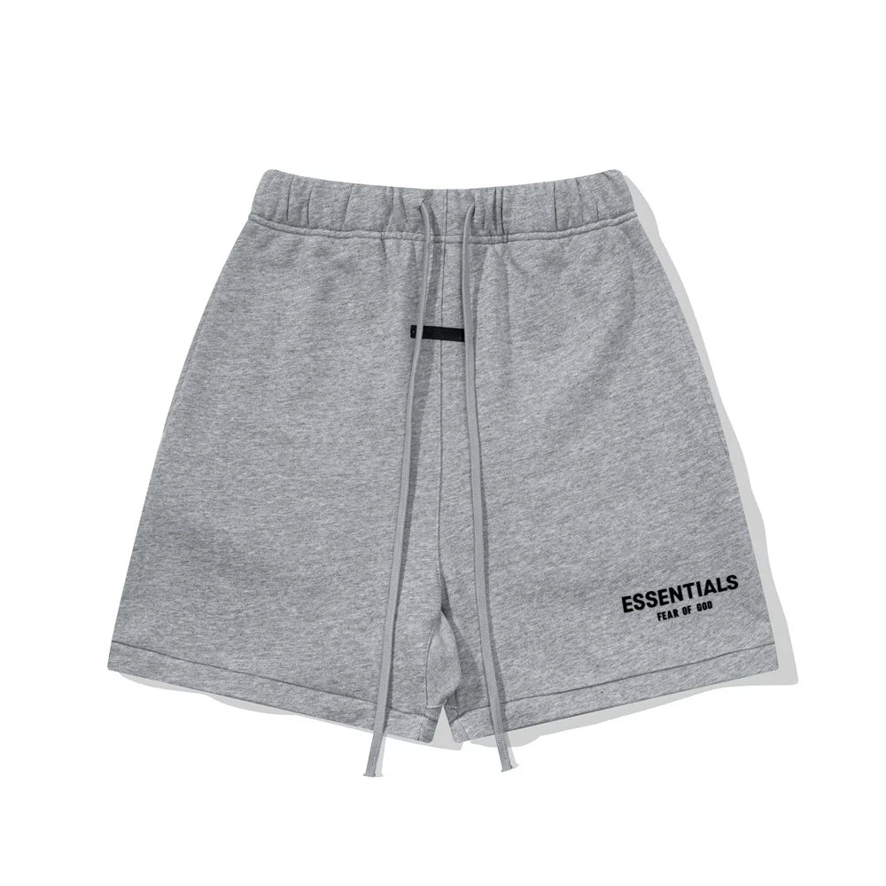 Essentials Fear of God Fleece Shorts – Heather Grey / Black