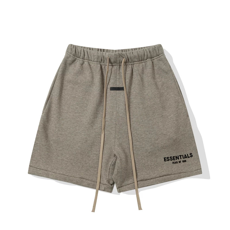 Essentials Fear of God Fleece Shorts – Taupe / Black
