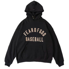 Fear of God Mainline Baseball Pullover Hoodie – Black / Cream