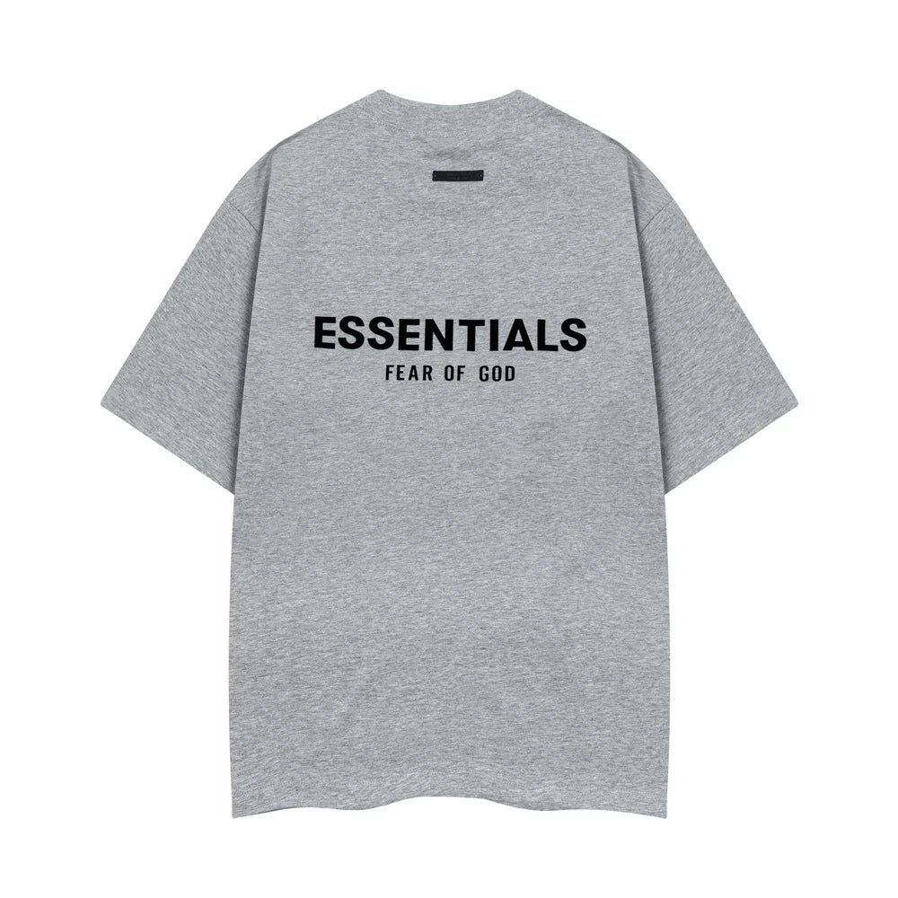 Essentials Fear of God Short-Sleeve T-Shirt – Heather Grey / Black