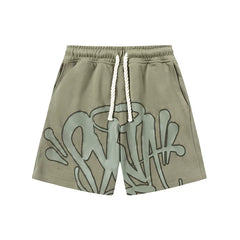 Syna World Graphic Fleece Shorts (Sage Green / Grey)