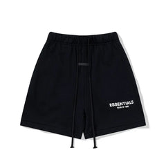 Essentials Fear of God Fleece Shorts – Black / White