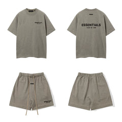Essentials Fear of God Short-Sleeve T-Shirt and Fleece Shorts Set – Taupe
