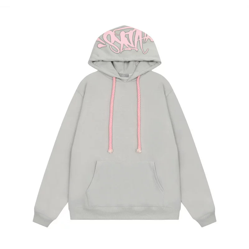 Syna World Hood Graphic Pullover Hoodie (Grey)
