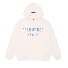 Fear of God Mainline State Pullover Hoodie – Off-White / Light Blue