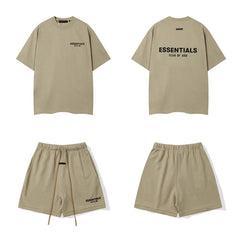 Essentials Fear of God Short-Sleeve T-Shirt and Fleece Shorts Set – Khaki