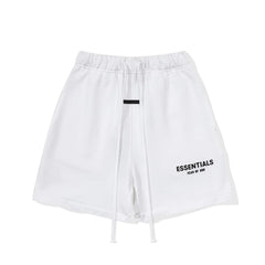Essentials Fear of God Fleece Shorts – White / Black