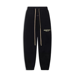 Fear of God Essentials Logo Fleece Sweatpants (Black / Cream)
