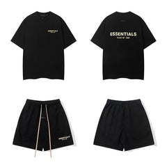 Essentials Fear of God Short-Sleeve T-Shirt and Fleece Shorts Set – Black