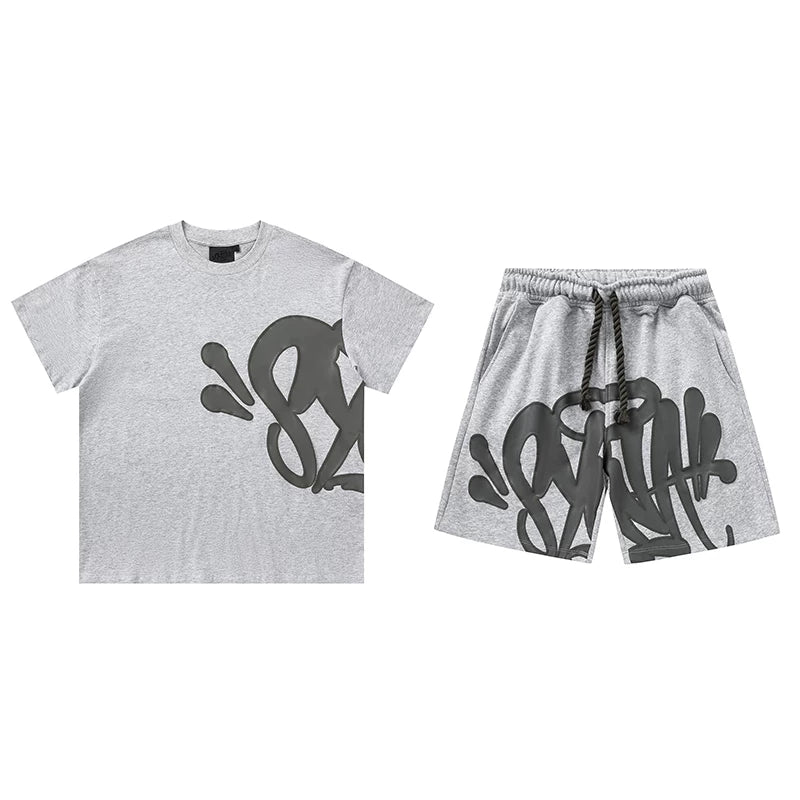 Syna World T-Shirt and Shorts Set (Grey / Black)